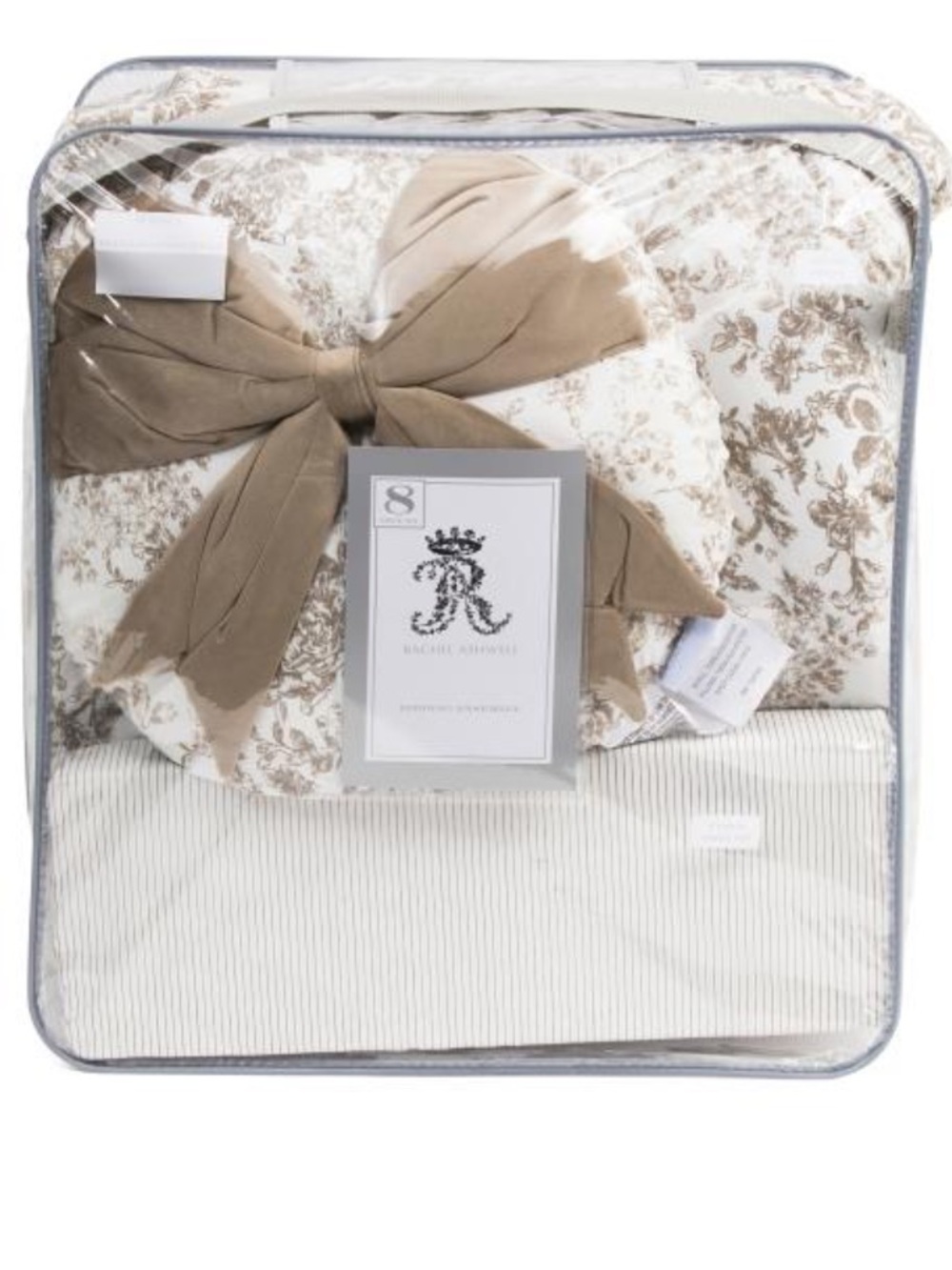 Rachel ASHWELL Luxury Cream & Tan Floral Comforter Set